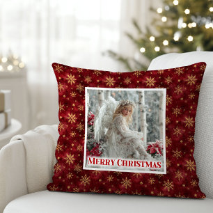 Ruhige Rot-Gold-Engel-Gemütliche Weihnachtsgeschen Kissen