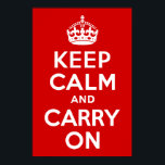 Ruhige Rot halten und weiter fahren Poster<br><div class="desc">Rot und weiß "Keep Calm and Carry On" moderne Version des klassischen Posters.</div>