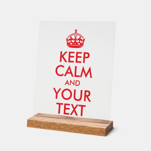 Ruhige rote Behalt und Text Acrylschild (Winkel)