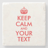 Ruhige rote Behalt und Text Steinuntersetzer (Vorderseite)