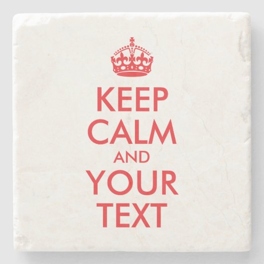 Ruhige rote Behalt und Text Steinuntersetzer (Vorderseite)