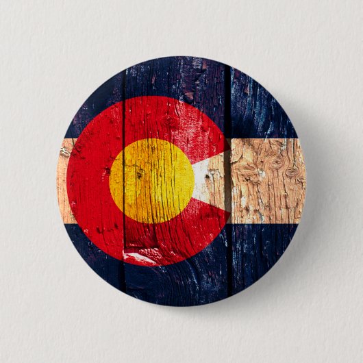 Ruhige, rustikale Holzflagge Colorado Button (Vorderseite)