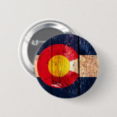 Ruhige, rustikale Holzflagge Colorado Button (Vorne & Hinten)
