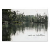 Ruhige rustikale See Evergreens Hochzeit danke (Vorderseite (Horizontal))