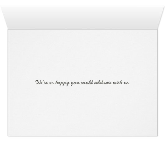 Ruhige rustikale See Evergreens Hochzeit danke (Innenansicht Horizontal (Unten))