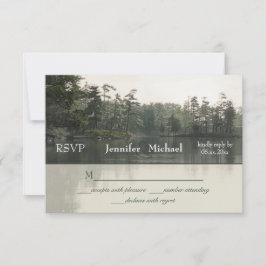 ruhige, rustikale Seen Evergreens Reflexzeit RSVP Karte