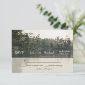 ruhige, rustikale Seen Evergreens Reflexzeit RSVP Karte (Stehend Vorderseite)