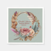 Ruhige Sage Grüne Feder Türkis Rosa Dusche Serviette (Vorderseite)