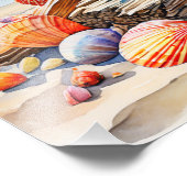 Ruhige Seascape: Driftwood und Seashells Fotodruck (Ecke)