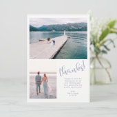 ruhige See | Zwei Fotos Hochzeit Danke (Stehend Vorderseite)