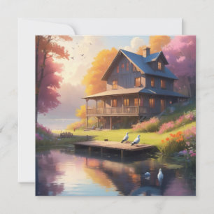 ruhige Seenlandschaft Charmantes Holzhaus