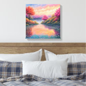 Ruhige Seepromenade: Blumenlandschaft Leinwanddruck (Insitu (Schlafzimmer))