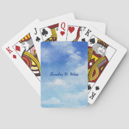 Ruhige Sky Dreams Watercolor Blau & Weiß Spielkarten