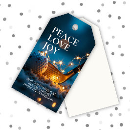 Ruhige Snowy Night Golf Weihnachten Geschenkanhänger