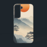 Ruhige Sonnenaufgangsspitzen - Fall Samsung Galaxy Hülle<br><div class="desc">Eine sanfte Sonne steigt über ruhige Berge auf und wäscht die Welt in zartem Morgenlicht und ruhiger Ruhe.</div>