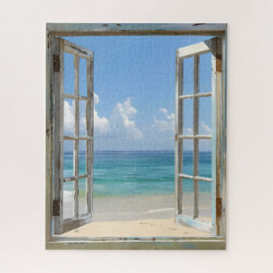 Ruhige Strandfensteransicht Puzzle
