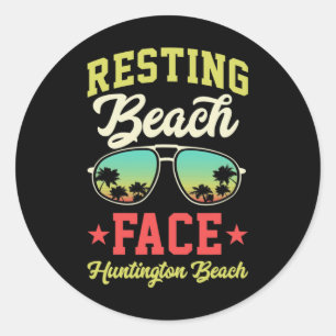 Ruhige Strandlage Funny Matching Huntington Beach Runder Aufkleber