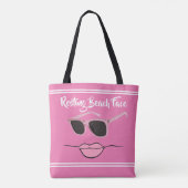Ruhige Strandlage in rosa Tasche (Rückseite)