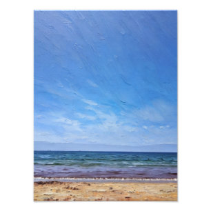 Ruhige Strandlandschaft mit Clear Blue Sky und Wav Fotodruck