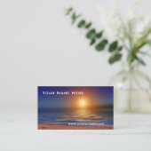 Ruhige Sunset Beach Business Card Visitenkarte (Stehend Vorderseite)