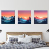 Ruhige Sunset Mountain Set von 3 (Schlafzimmer)