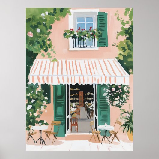Ruhige Terrasse in Rom Poster (Vorne)