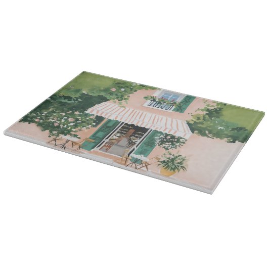 Ruhige Terrasse in Rom Schneidebrett (Ecke)