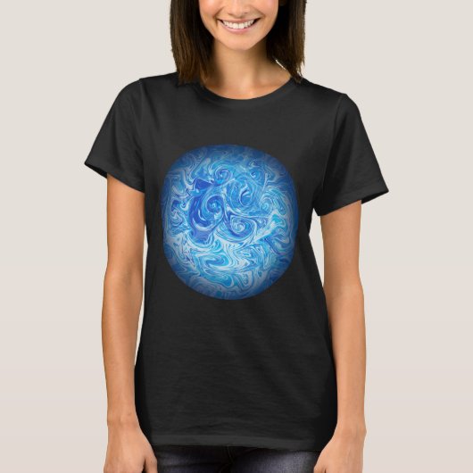 Ruhige Tide Fluid Art T-Shirt (Vorderseite)