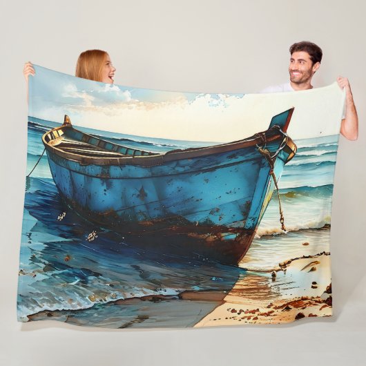 "ruhige Tides". Farbenfrohe Seascape Fleecedecke (Beispiel)