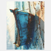 "ruhige Tides". Farbenfrohe Seascape Fleecedecke (Vorderseite)