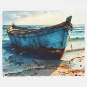 "ruhige Tides". Farbenfrohe Seascape Fleecedecke (Vorderseite (Horizontal))