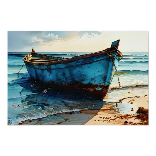 "ruhige Tides". Farbenfrohe Seascape Poster (Vorderseite)