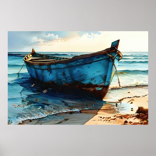 "ruhige Tides". Farbenfrohe Seascape Poster (Vorne)
