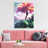 Ruhige Tropenlandschaft: Palmenbaum Leinwanddruck (Insitu (Wohnzimmer))