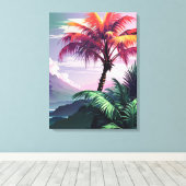 Ruhige Tropenlandschaft: Palmenbaum Leinwanddruck (Insitu (Holzboden))