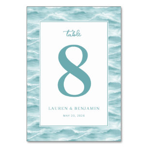 Ruhige Türkiswelle-Tischnummer Tischnummer