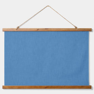 Ruhige und einfache, texturierte blaue Hintergrund Wandteppich Mit Holzrahmen