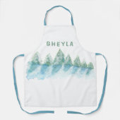 Ruhige und Friedliche Winterwaldfarbe Name Schürze (Vorderseite)