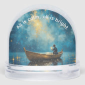 Ruhige und helle Nachtfischer Schneekugeln (Rückseite)