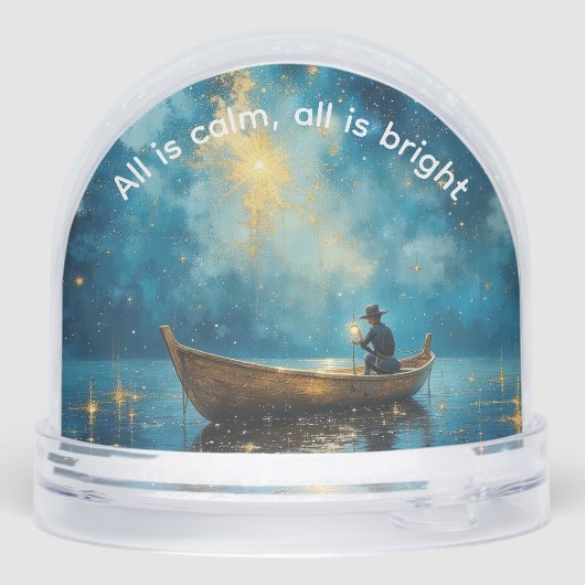 Ruhige und helle Nachtfischer Schneekugeln (Rückseite)