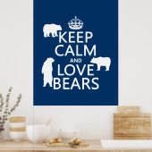 Ruhige und Liebe-Bären behalten (in allen Farben) Poster (Küche)