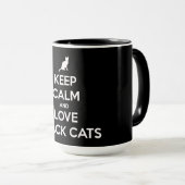Ruhige und Liebe Schwarze Katzen behalten Tasse (VorderseiteRechts)