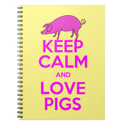 Ruhige und rosa Liebe behaltend Schweine Notizblock (Vorderseite)