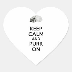 Ruhige und saubere Katze auf der Skizze behalten Herz-Aufkleber