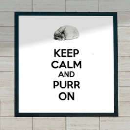 Ruhige und saubere Katze auf der Skizze behalten Poster