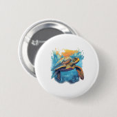 Ruhige Unterwasser-Schildkröte Kopie Button (Vorne & Hinten)