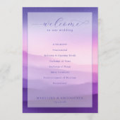 Ruhige violette Hochzeitszeremonie-Programm Programm (Vorderseite)