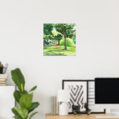 Ruhige Waldhirsch-Aquarell-Kunst Poster (Heimbüro)