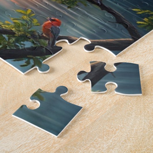 Ruhige Waldnähe bei Dawn Nature Artwork Puzzle (Seite)