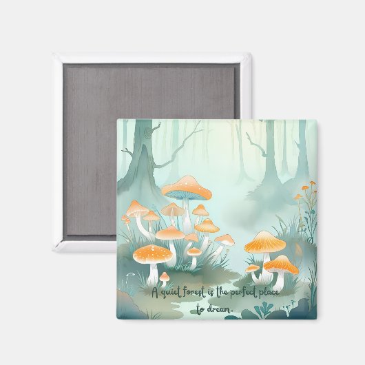 Ruhige Waldträume - Mushroom Forest Magnet (Vorderseite/Rückseite)